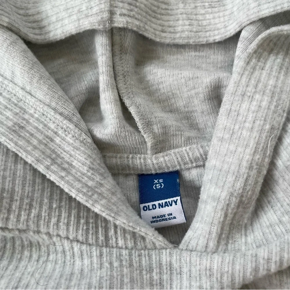 Old Navy Little Girls Grey Gray Cropped Ribbed Hoodie Flare Pant Set Size XS/5